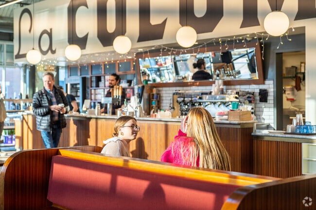 La Colombe Coffee Roasters in Bryn Mawr offers a stylish setting within the neighborhood’s bustling commercial district.