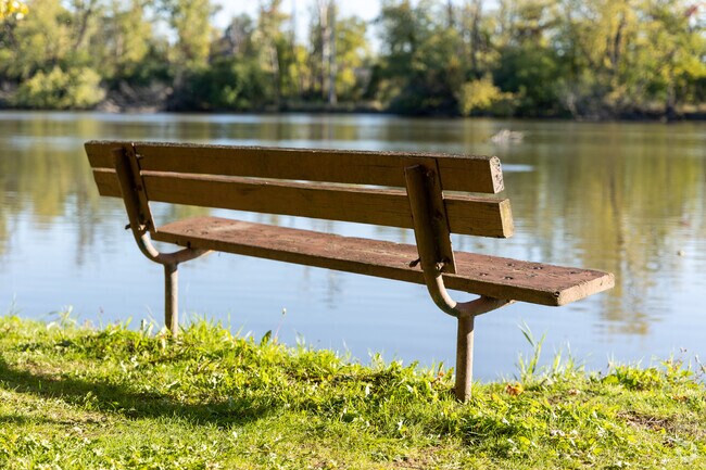 After walking the trails in the Blackhawk historical site have a seat and relax by the river.