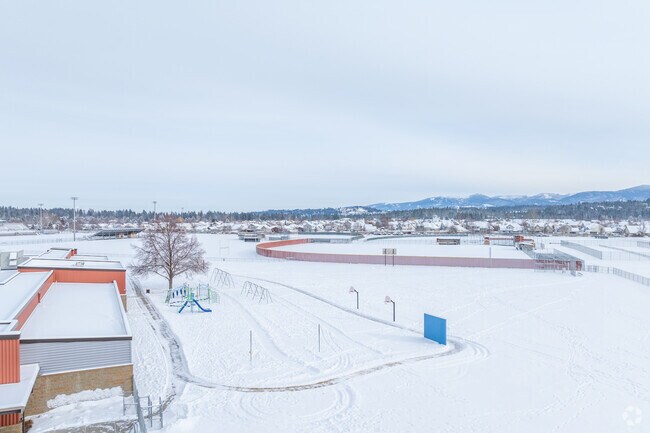 Chester Elementary School has a small playground behind the school.
