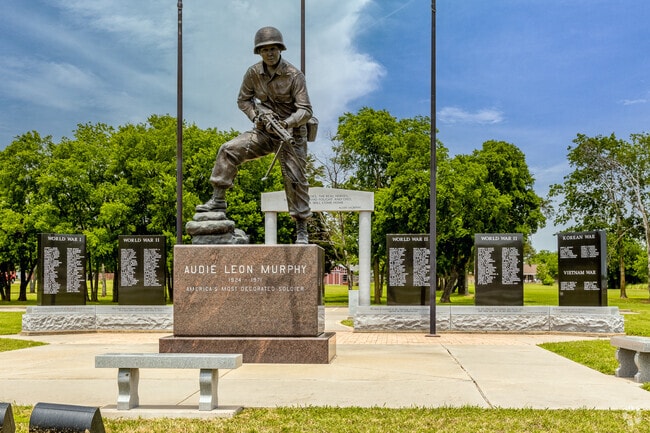 The Audie Murphy statue in Greenville honors the most decorated soldier of World War II.