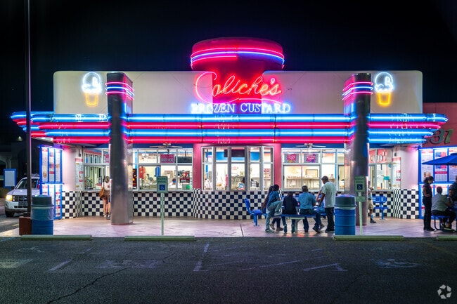 Caliche's is known for sundaes but also serves hot dogs and nachos.