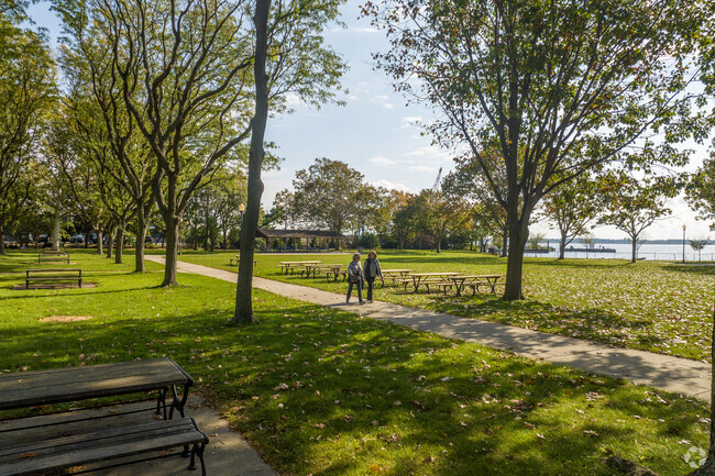 Walkability is a primary feature in Marcus Hook with many acres of riverfront parkland.