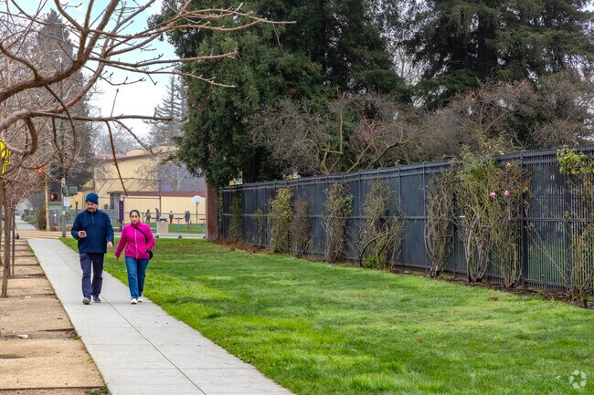 Enjoy a brisk morning walk at Municipal Rose Garden near Burbank.
