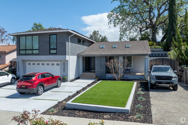 This modern split-level home in Almaden Meadows blends midcentury design with stylish upgrades.