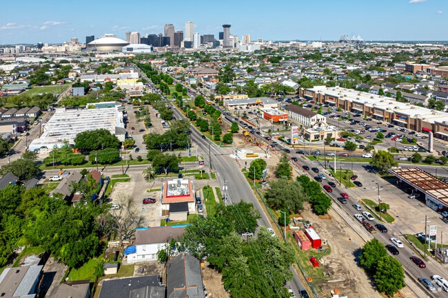 The Claiborne Ave commercial corridor sits at the northern edge of Milan.