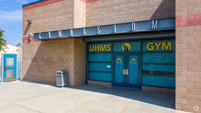 Entrance to gym at University Heights Middle School.