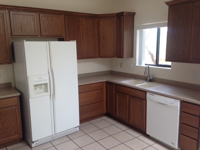 Stainless refrigerator in place