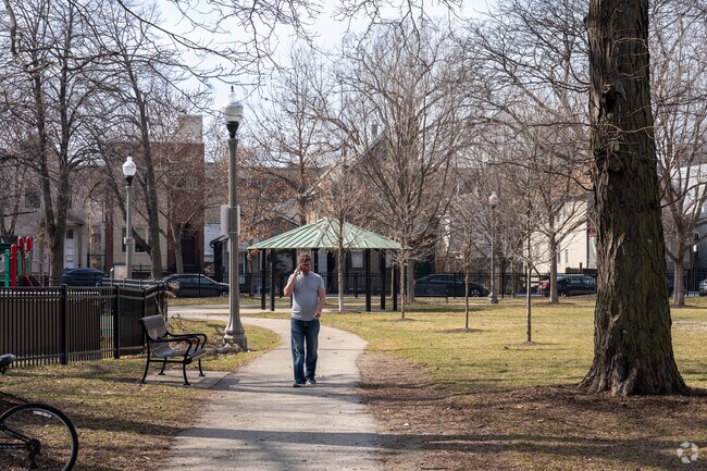 Take a walk in Thomas Jefferson Park in East Pilsen.