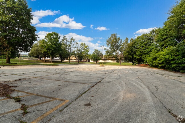 Austin Meehan Middle School parking lot in Mayfair has an outdoor basketball court.
