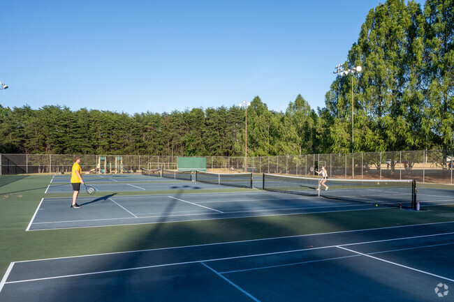 You can enjoy tennis or pickleball at Parkland Park near the South View neighborhood.