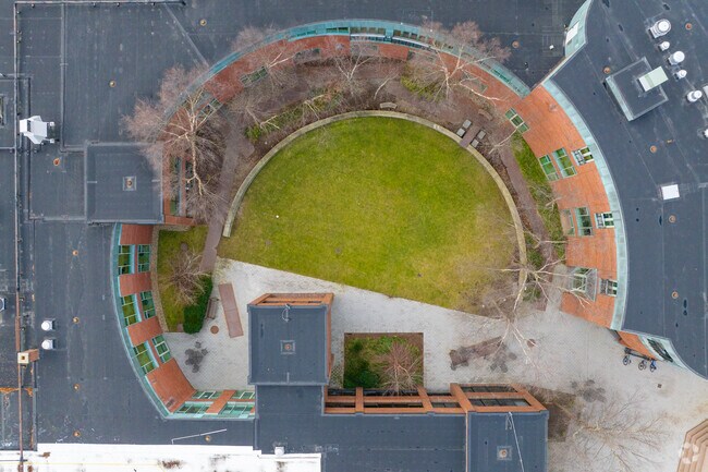 This is the courtyard at Buckingham Browne & Nichols School in West Cambridge.