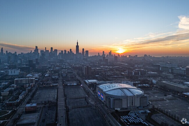 Sunrise above United Center is a spectacular view in Tri-Taylor.