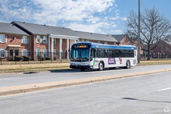 Devington has many IndyGo bus stops for residents to get around town.
