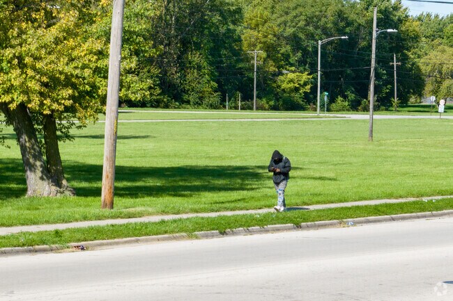 Ford Heights has open spaces for walking and for children to play.
