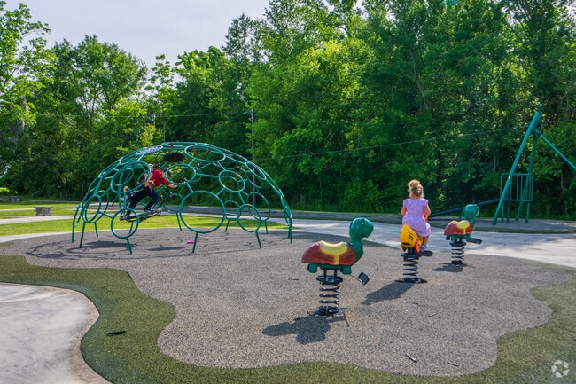 Kids living in Bayou Blue love to play among the playgrounds at the Bayou Blue Recreation Area.