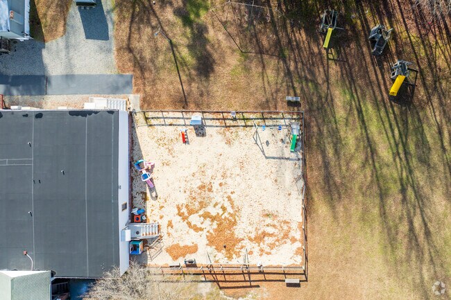 An aerial view of the playground at Freedom Christian Academy.