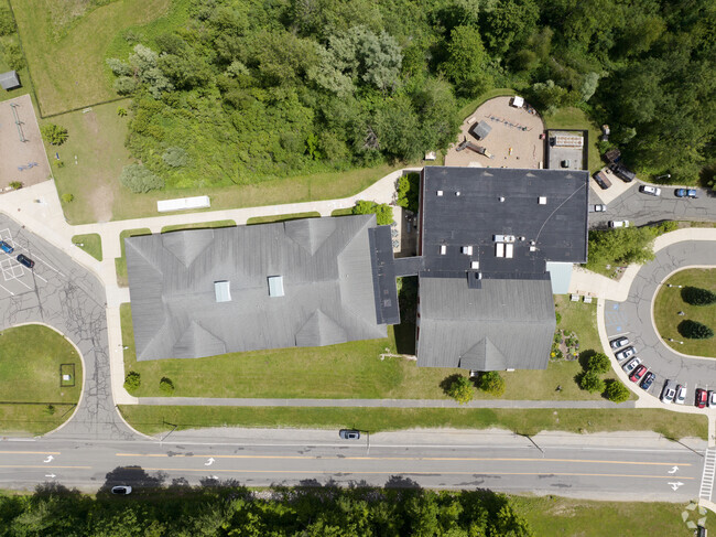 An over head view of Muddy Brook Elementary in Great Barrington, MA.