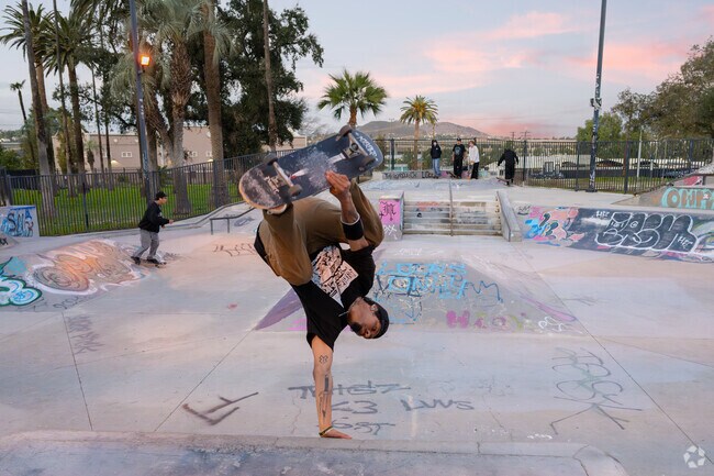 Skaters come from all over town to show off new tricks at City Park Skater Park.