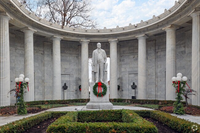 A William Mckinley tribute stands in the rotunda at the Mckinley Memorial Library in Niles