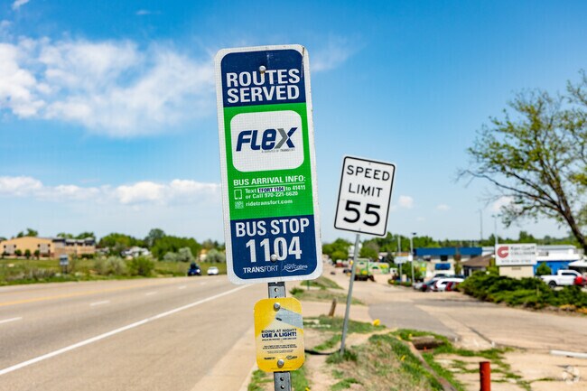 Catch the FLEX Bus from College Avenue near Registry Ridge to get to surrounding towns and cities.