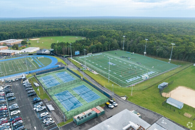 Rocky Point High School is a large campus with top notch sports fields.
