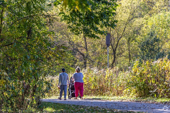 Enjoy a stroll through the trails of Quarry Hill Park.