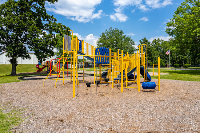 Students at Pleasant View K-8 School can enjoy study breaks playing in the shade of large trees.
