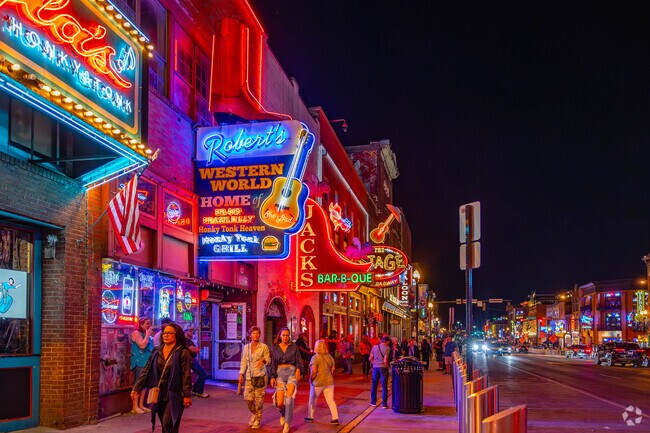 Broadway near SoBro is home to more than 30 bars, and many host live music nightly.