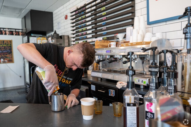 The coffee is made with great care at Moji Coffee and More in Downtown Winston-Salem.