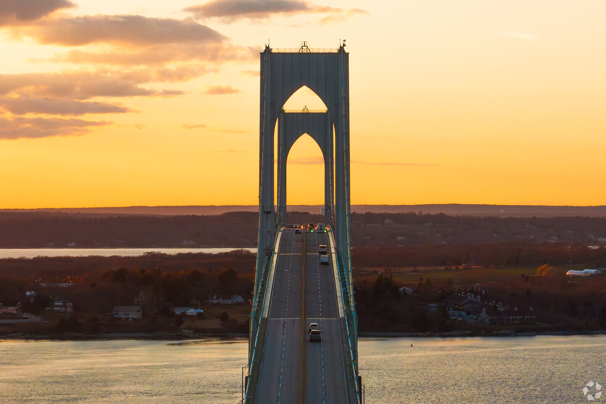 The Pell Bridge Towers near Fifth Ward are among the tallest structures in RI.