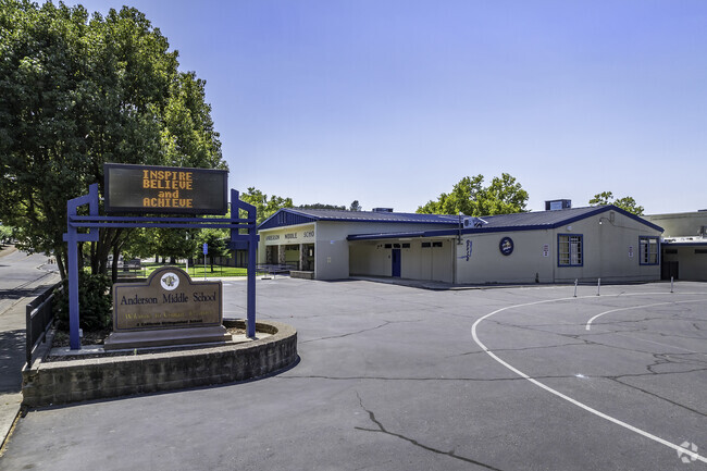 The beautiful campus of Anderson Middle School includes modern amenities for students.