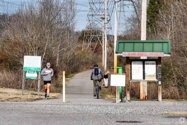 Haw Ridge Park is the perfect place to run, ride your bike, or walk your dog.