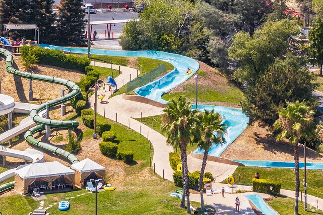 Water Works water park has a wave pool and many slides near Oasis.