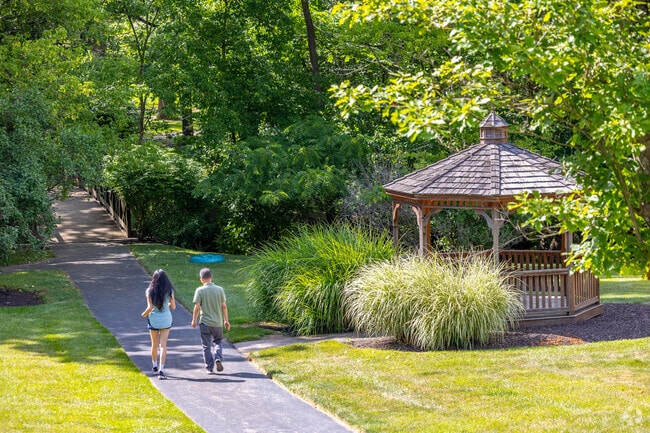 Walk by the Chesterbrook Gazebo on the Chesterbrook trail towards Valley Forge National Park.