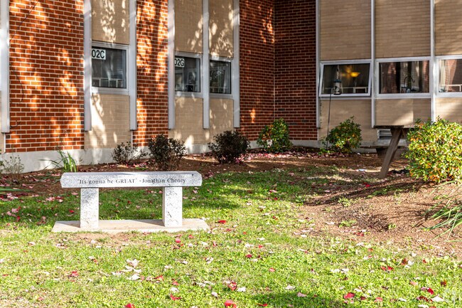 The bench in front of Parkside is inscribed with the quot It's gonna be GREAT by Jonathan Cheney