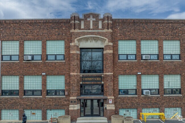 The entrance at St. Anthony Upper Elementary School.
