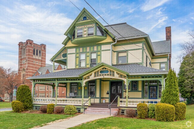 A Queen Anne style home is the site of the admissions office at Elms College in Chicopee Center.