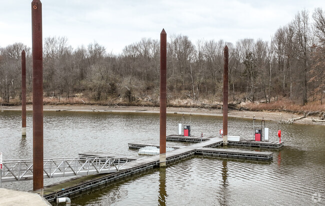 The marina at Delaware State Park in Marlboro is bare this time of year.