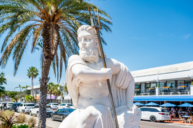 Poseidon and other Greek legends overlook St. Armands Circle in Lido Key.
