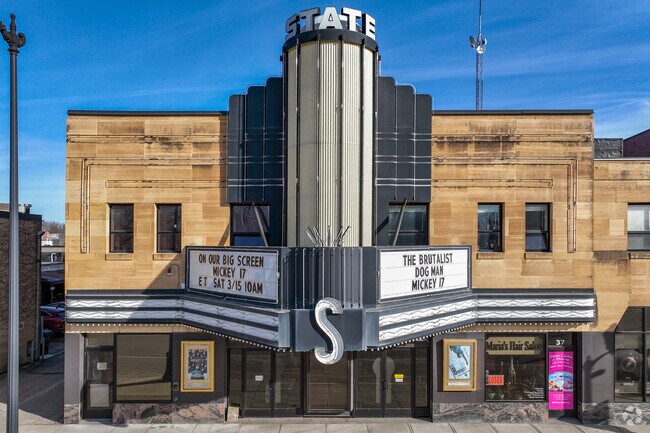 The State Theatre in downtown Hutchinson preserves the vintage movie-going experience.
