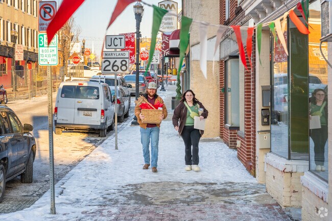 Local shoppers can easily access parking by walking downtown through alleyways in Elkton.