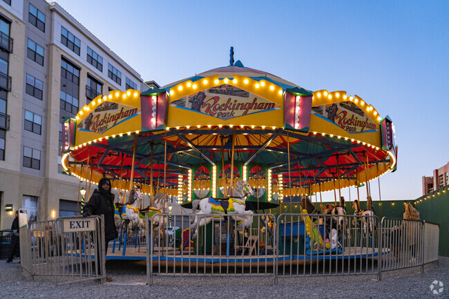 The Holiday Shoppes at Depot Village has a beautiful carousel for families to enjoy.