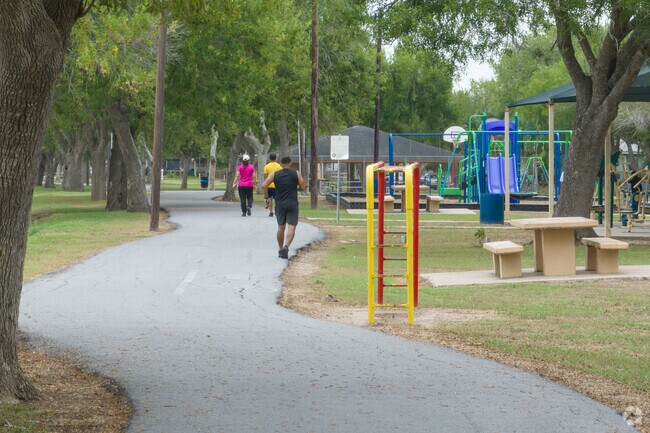 Heavin Park offers a safe place to exercise for walkers and runners alike.