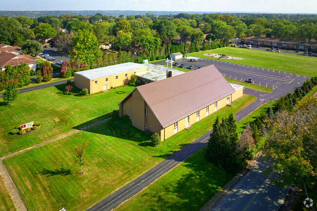 Aerial view of Bay Knoll School It has 71 students in grades PK, K-12.