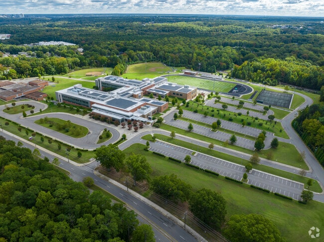 Huguenot High School boasts a large campus and a thriving sports program.