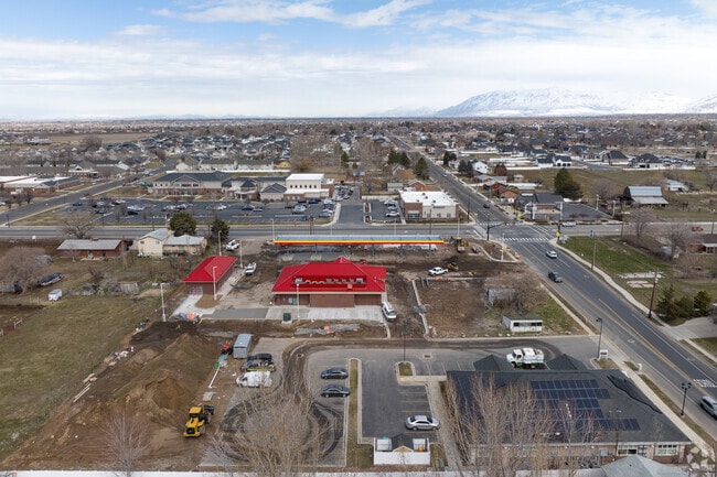 A bird’s-eye perspective of West Point, Utah’s scenic landscape.
