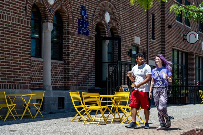 Take a break on the Joseph Campau Greenway for a bite to eat at Empacho.