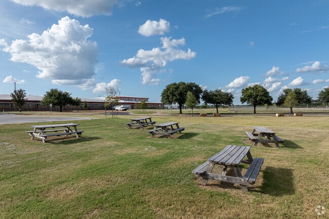 Plenty of outdoor picnic tables can be found at Eric Dahlstrom Middle School.