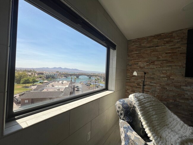 VIEW OF LONDON BRIDGE FROM INTERIOR LIVING ROOM