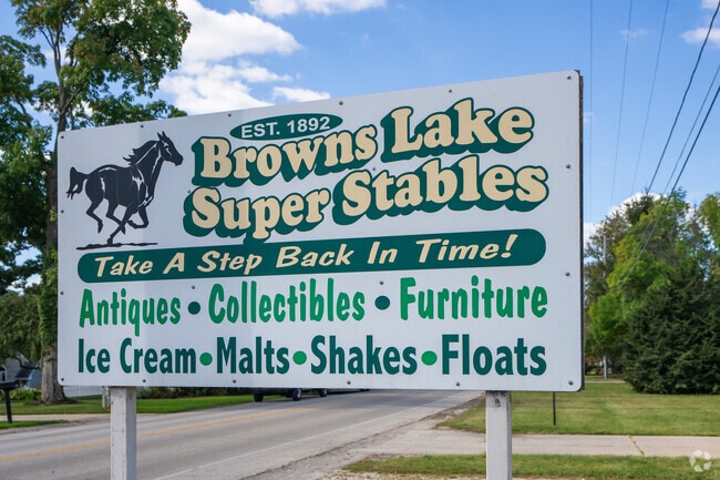Browns Lake is a popular destination for boating, swimming, and other lake activities.